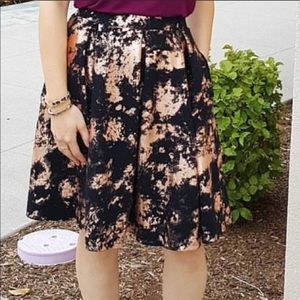 LuLaRoe Elegant Madison Skirt Black Rose Gold NWT